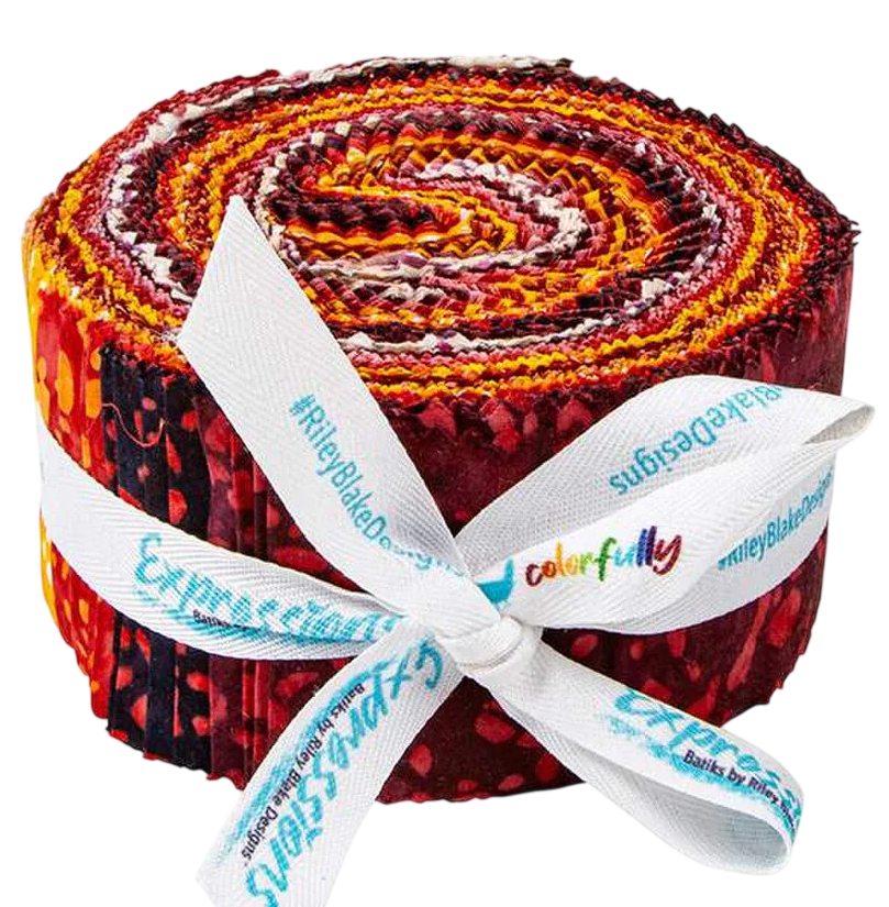 Riley Blake Volcanic (Elementals Terrazzo) Expressions Batiks - 40 Strip Rolie Polie