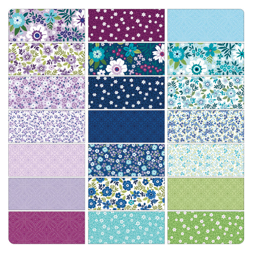 Charm Pack 5x5 Squares - Benartex Seaside Garden - 40 5" Squares