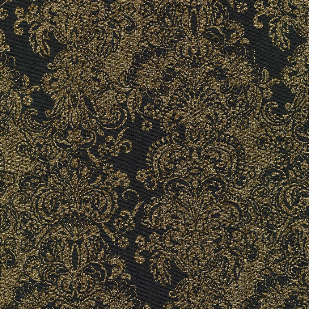(2 yd) Robert Kaufman Season Of Sparkle SRKH-21821-189 Ebony (Metallic/Shimmer)