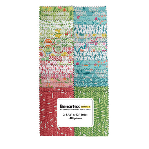 Benartex Blooming Color I Strip-pies - 40 2.5" Strips