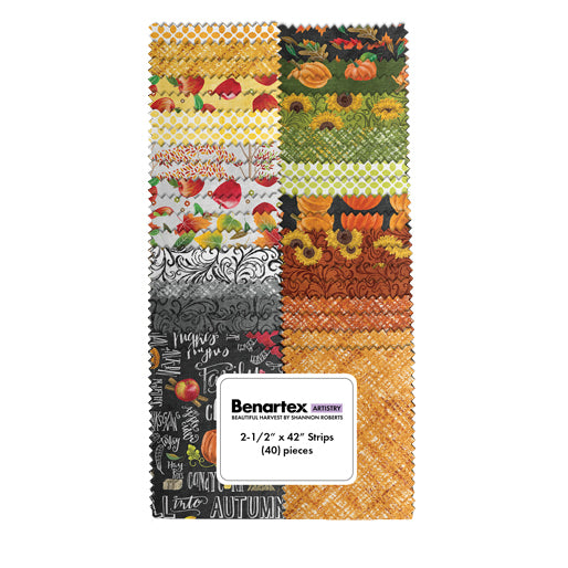 Benartex Beautiful Harvest Strip-pies - 40 2.5" Strips