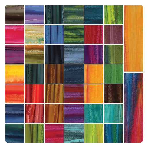 Benartex Bali Batik Landscapes Batiks Strip-pies - 40 2.5" Strips
