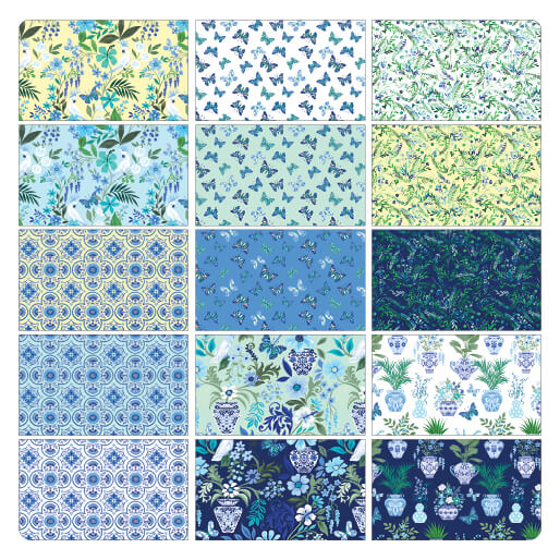 Benartex Capri (Butterflies) Strip-pies - 40 2.5" Strips