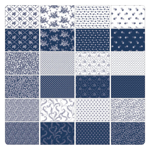 Benartex Classic Keepsakes Blue Strip-pies - 40 2.5" Strips
