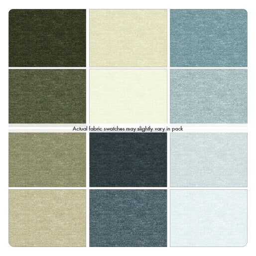 Benartex Cotton Shot Green/Blue Strip-pies - 40 2.5" Strips