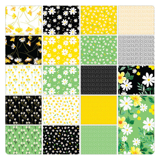 Benartex Delightful Daisies Strip-pies - 40 2.5" Strips