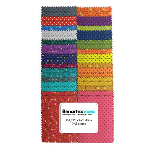 Benartex Dazzle Dots Strip-pies - 40 2.5" Strips