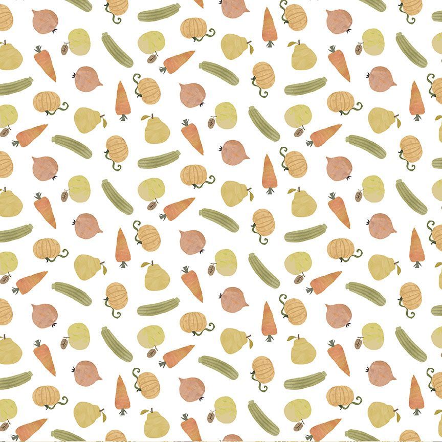 (5 yd) Dear Stella-DLT2799 White Veggies