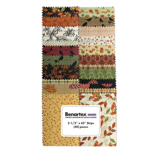 Benartex Harvest Gathering Strip-pies - 40 2.5" Strips