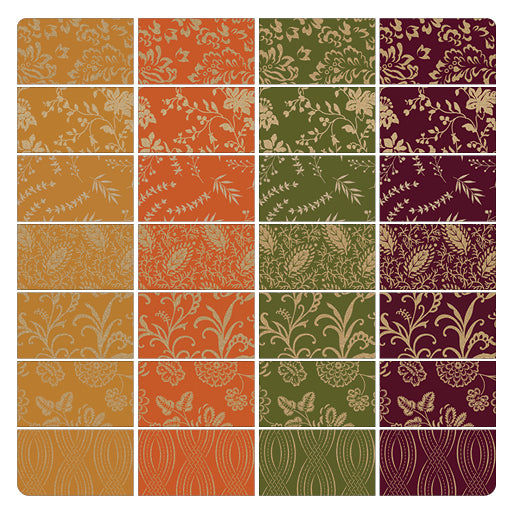 Benartex Harvest Keepsakes Strip-pies - 40 2.5" Strips