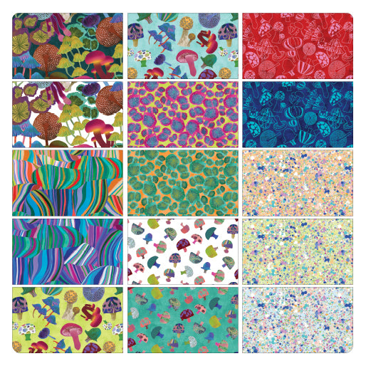 Benartex Modern Mushrooms Strip-pies - 40 2.5" Strips