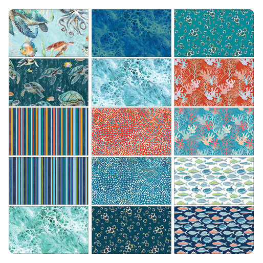 Benartex Under The Sea Strip-pies - 40 2.5" Strips