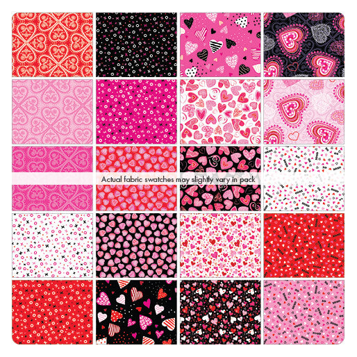 Benartex Whole Lotta Love Strip-pies - 40 2.5" Strips