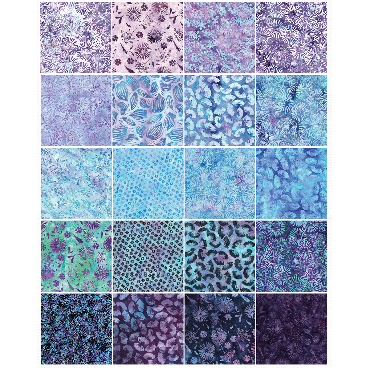 Island Batik - Secret Garden - 20 Fabrics, 40 Total Strips