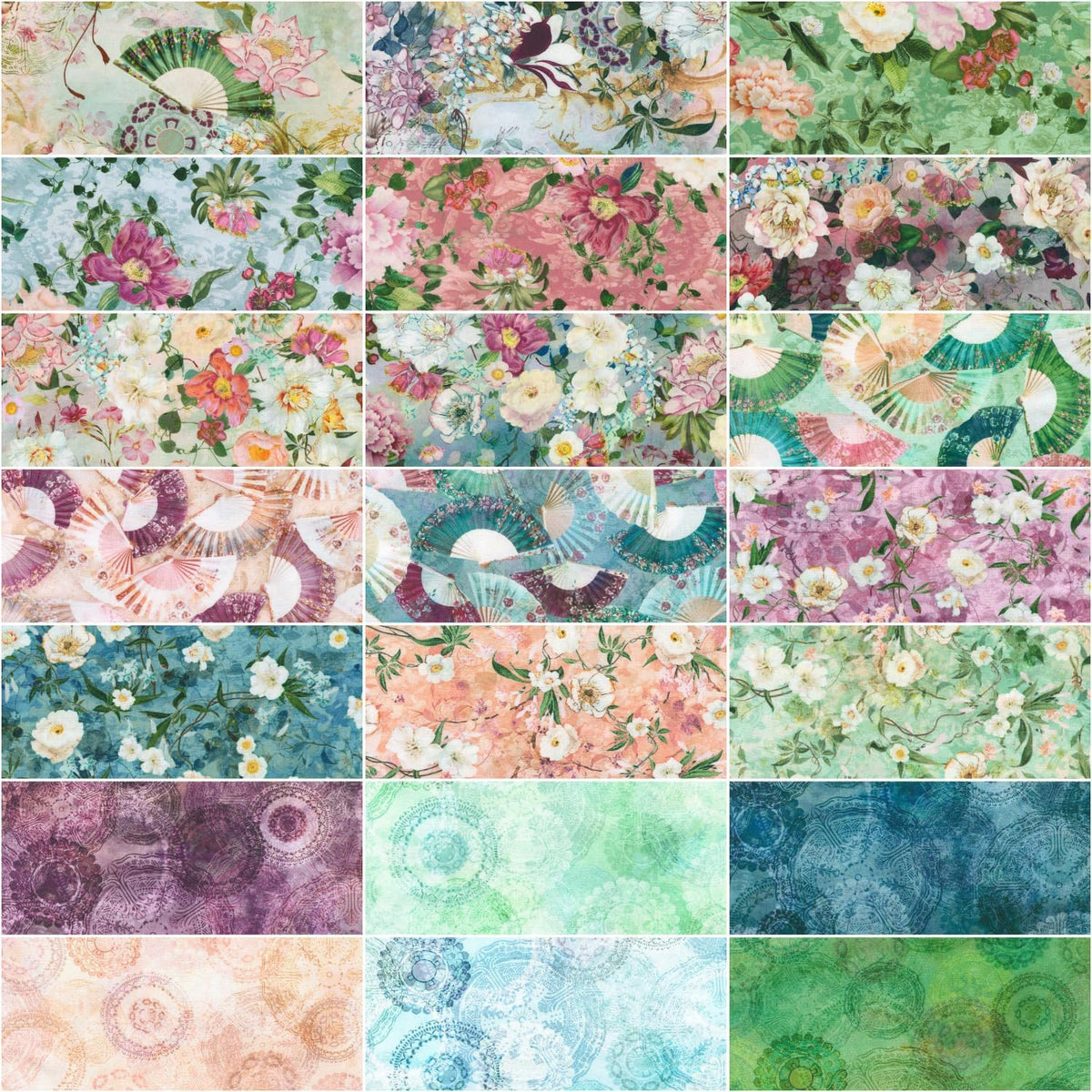 Charm Pack 5x5 Squares - Robert Kaufman Serene Dream - 40 5" Squares