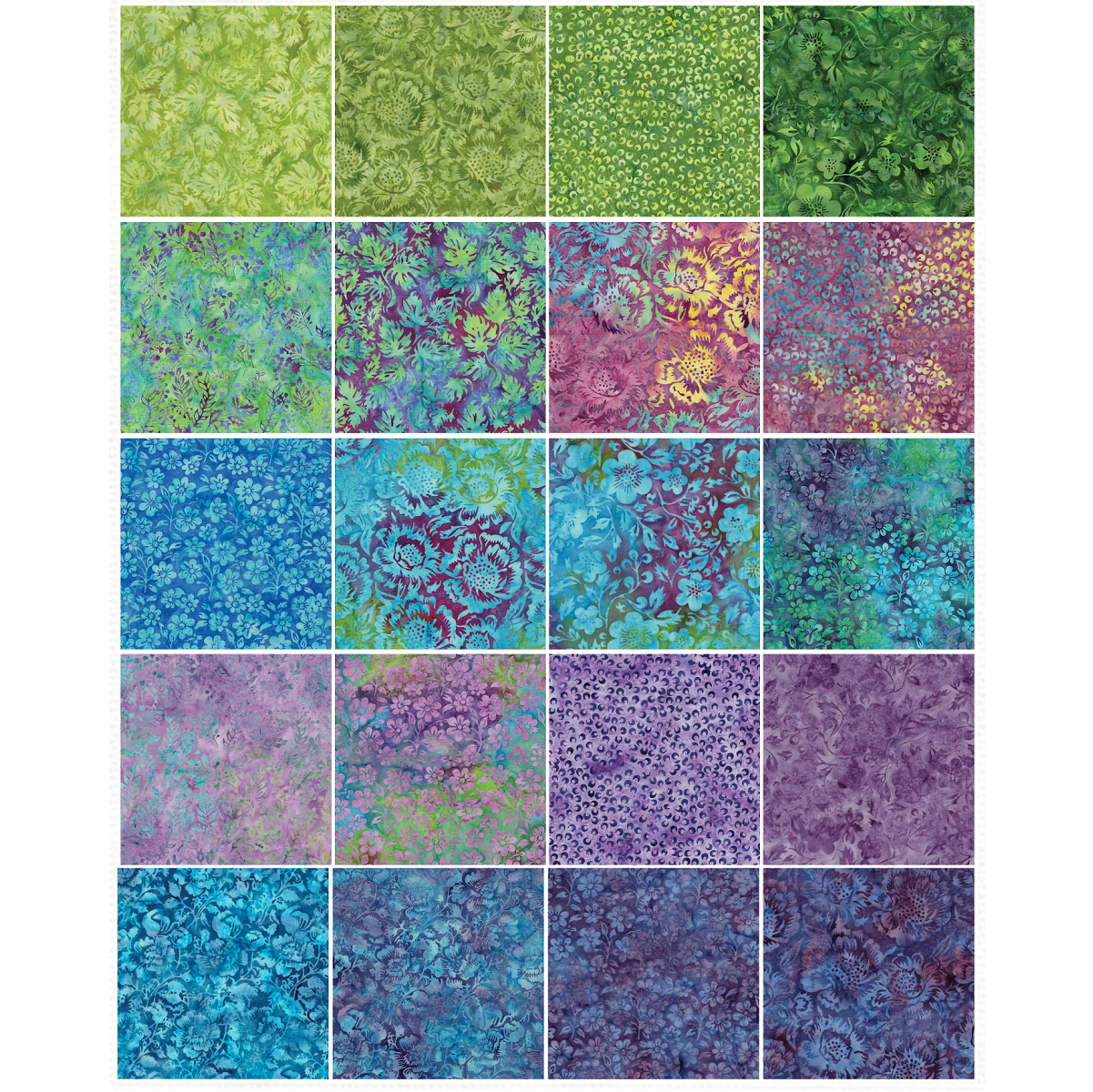 Island Batik - Springtime Bouquet - 20 Fabrics, 40 Total Strips
