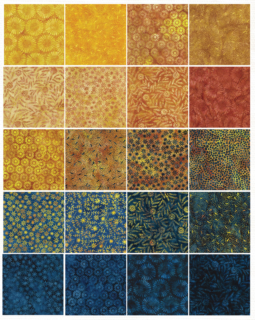 Island Batik - Twilight - 20 Fabrics, 40 Total Strips
