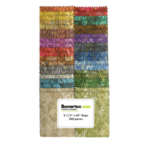 Benartex Venetian Marble Strip-pies - 40 2.5" Strips