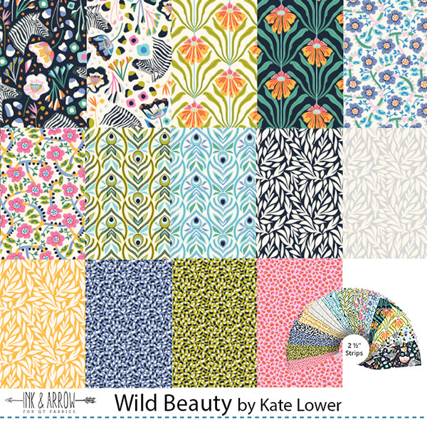 Quilting Treasures QT Fabrics - Wild Beauty by Kate Lower - 40 Strip Jelly Roll