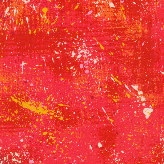 (4 yd) Robert Kaufman Color Wheel 21619-302 Splatter Poppy