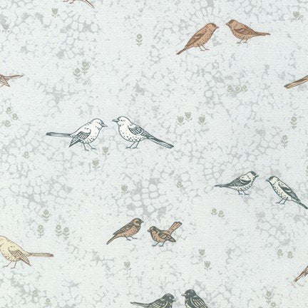 (7 yd) Robert Kaufman Songbird WELM-20808-412 Dove (Metallic Accents)