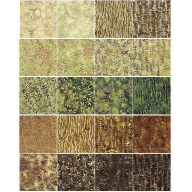 Island Batik - Whispering Woods - 20 Fabrics, 40 Total Strips