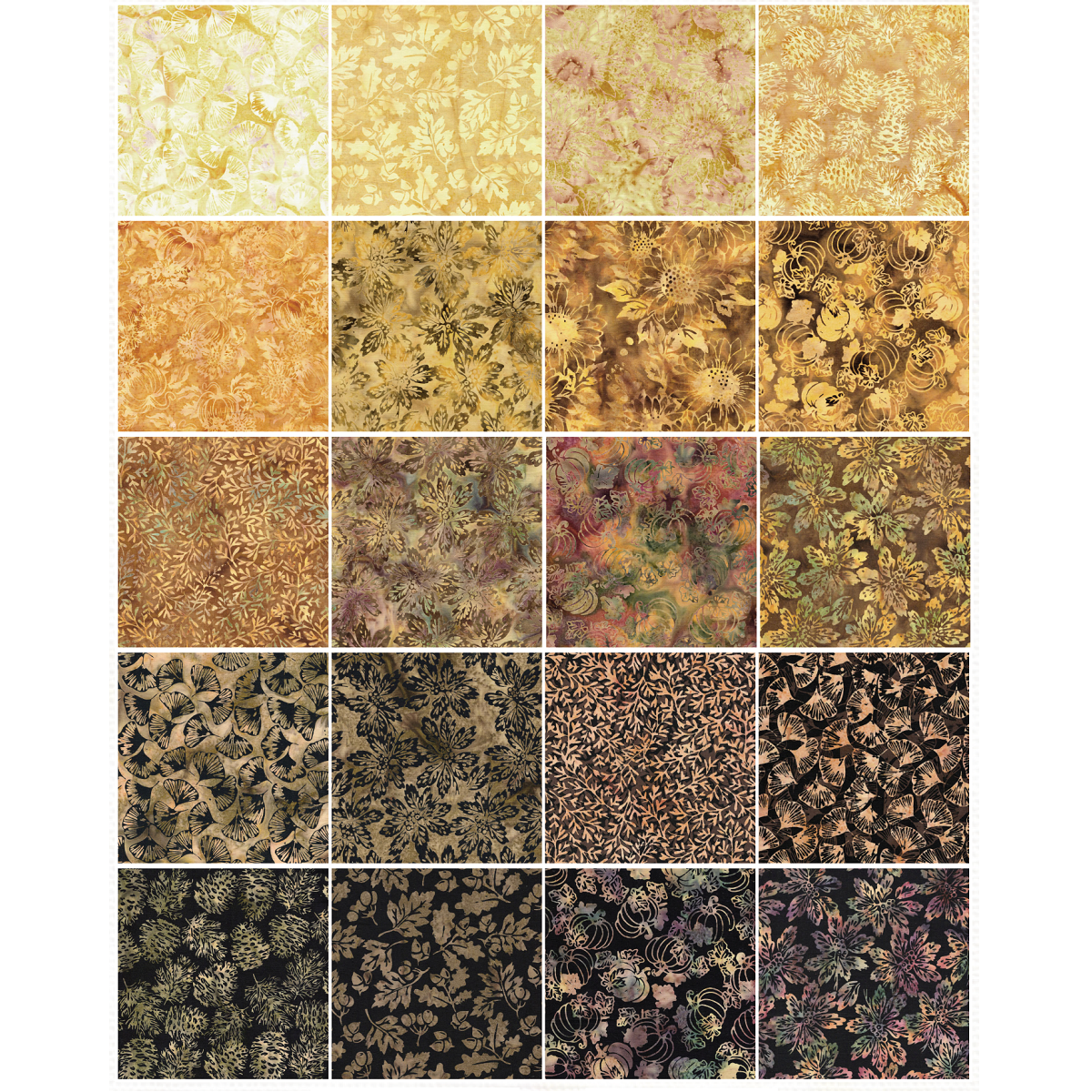 Island Batik - Woodland Warmth - 20 Fabrics, 40 Total Strips