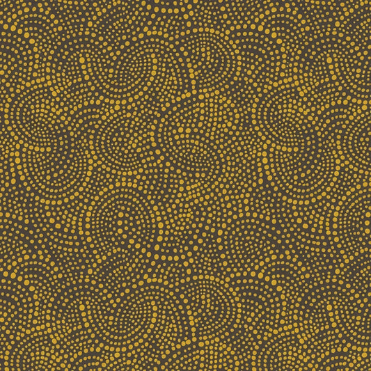 (5 yd) Clothworks Mystical Sunshine 3907-7 Dark Grey