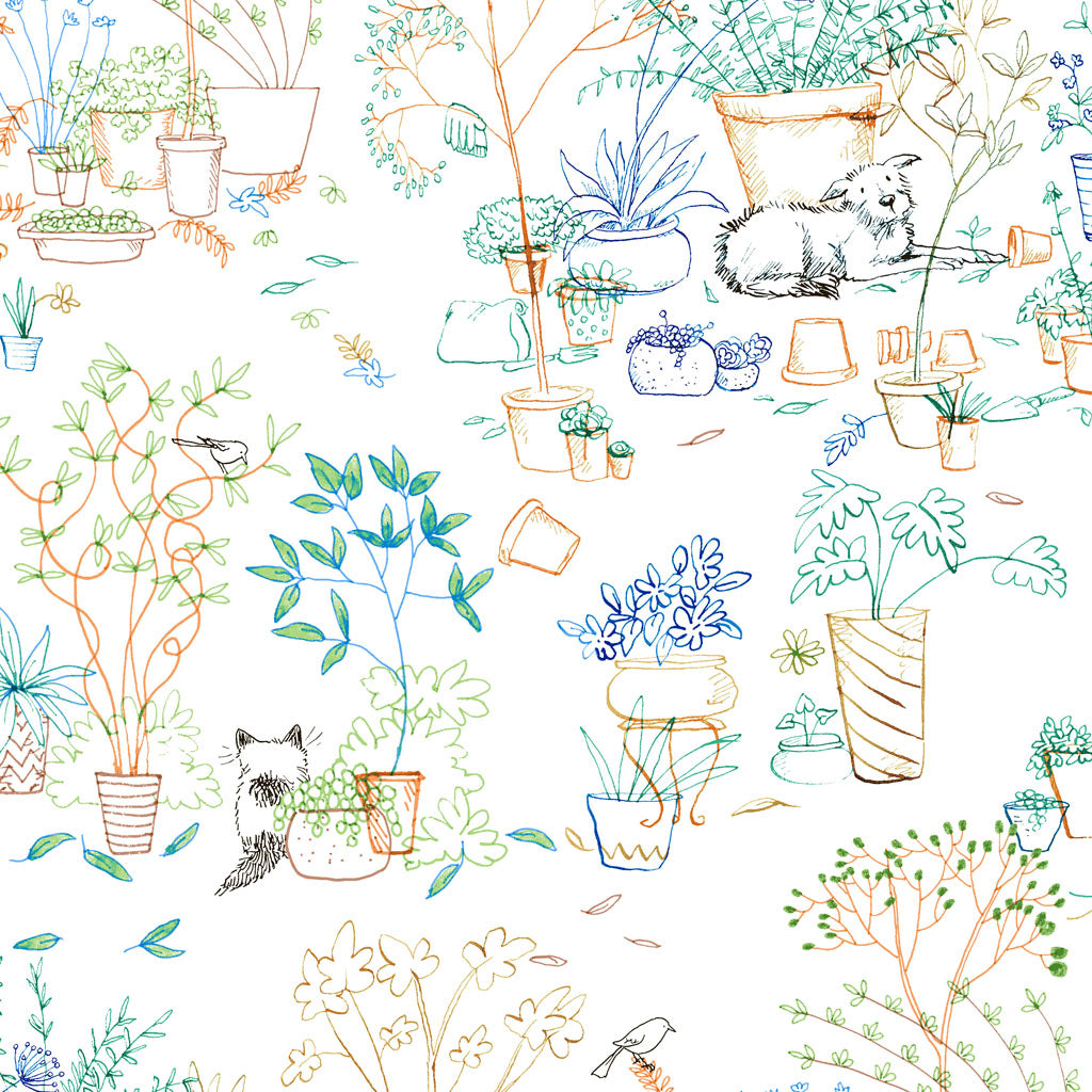 (5 yd) Clothworks What Friends Are For Linework Multi Y4269-55