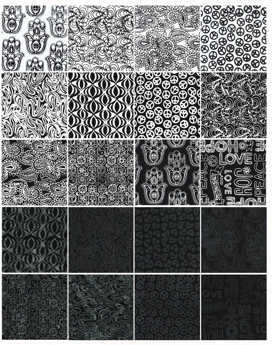 Island Batik - Zen Funk - 20 Fabrics, 40 Total Strips