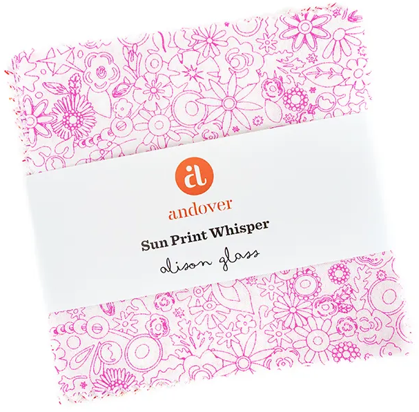 Charm Pack 5x5 Squares - Andover Sun Print Whisper - 40 5" Squares