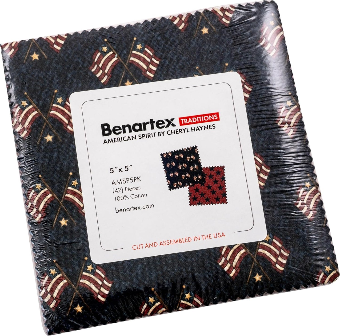 Charm Pack 5x5 Squares - Benartex American Spirit - 40 5" Squares