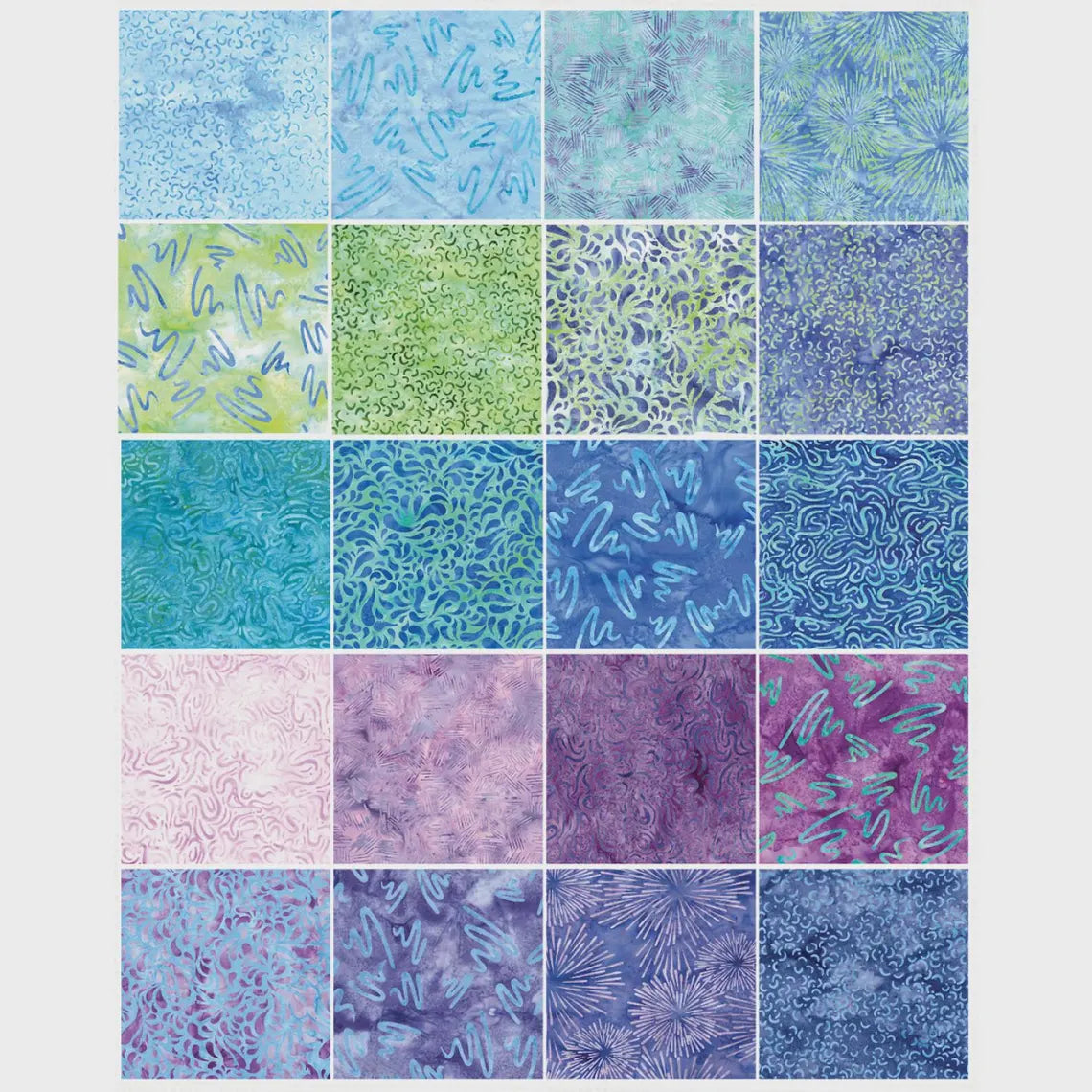 Island Batik - Aurora - 20 Fabrics, 40 Total Strips