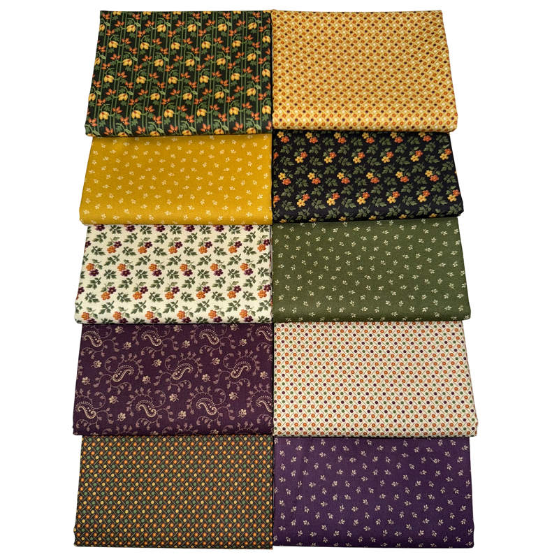 Marcus Fabrics "Autumn Delight" Half-yard Bundle - 10 Fabrics, 5 Total Yards
