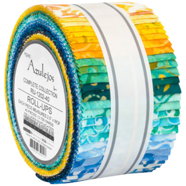 Robert Kaufman Artisan Batiks: Azulejos Roll-up - 40 Total Strips