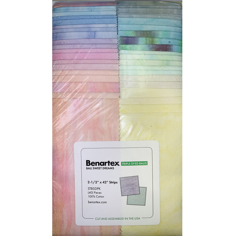 Benartex Bali Batik Sweet Dreams Batiks Strip-pies - 40 2.5" Strips