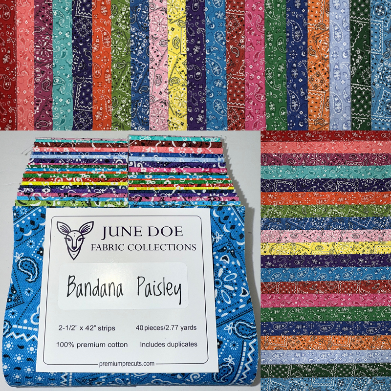 June Doe Fabric Collections - Bandana Paisley - 40-Strip Pack