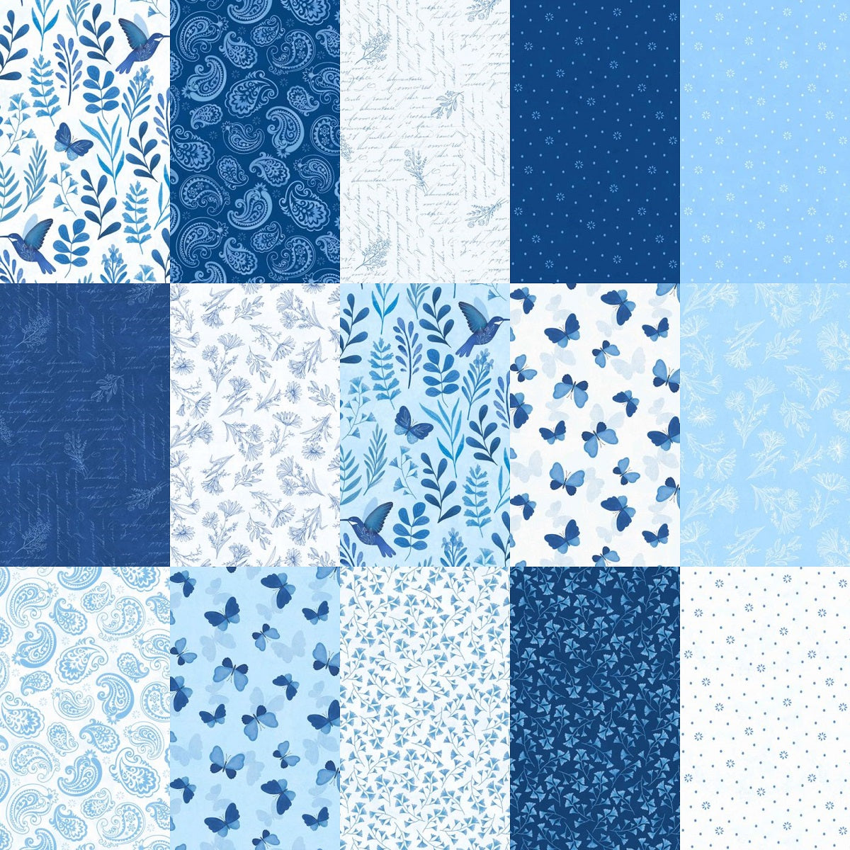 Wilmington Prints - 40 Karat Crystals - Blissful Blues