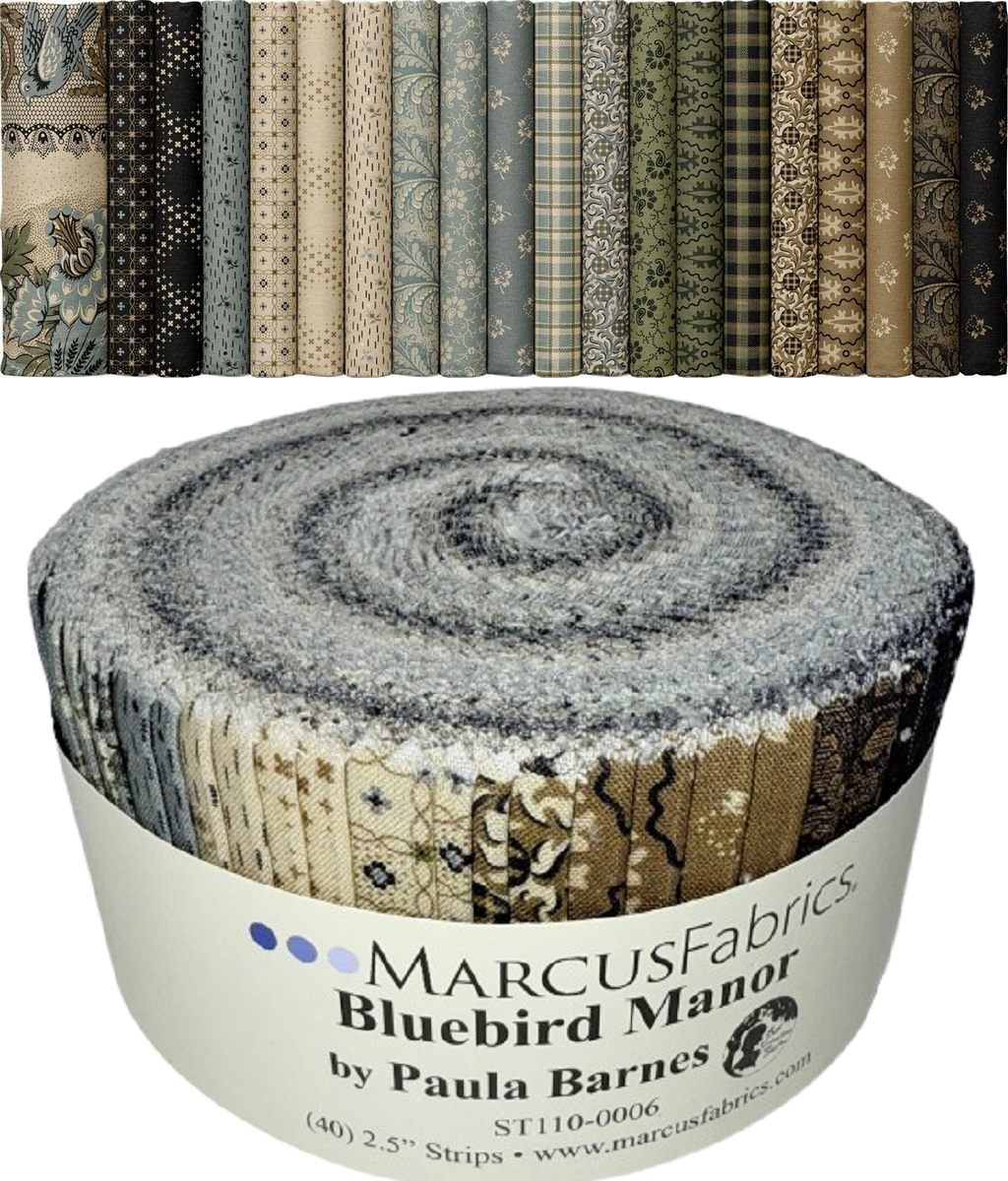 Marcus Fabrics - Bluebird Manor by Paula Barnes - 40 2.5" Strips