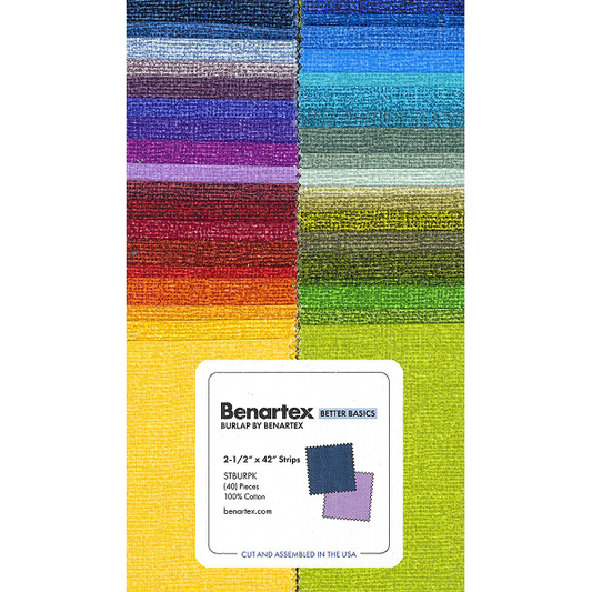 Benartex Burlap Texture Print Strip-pies - 40 2.5" Strips