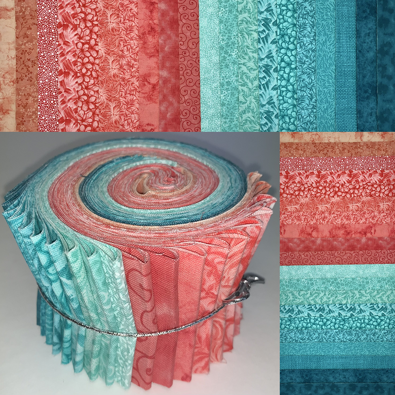 Coral Reef 2.5" Roll - 20 Fabrics, 20 Total Strips