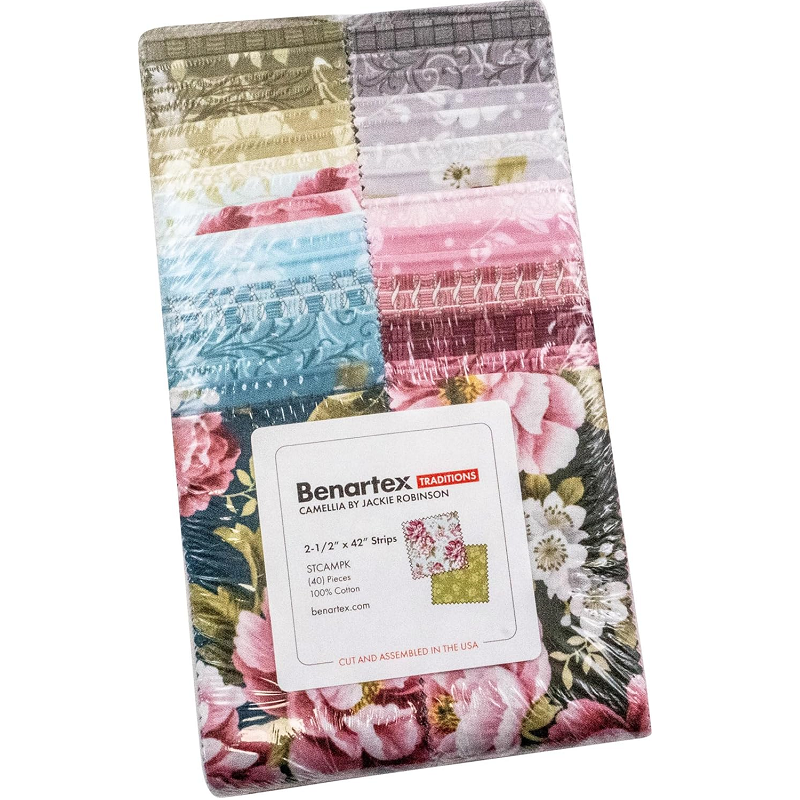 Benartex Camellia Strip-pies - 40 2.5" Strips