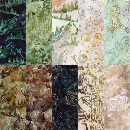 Riley Blake Canyon Drive (Places You'll Go) Expressions Batiks - 40 Strip Rolie Polie
