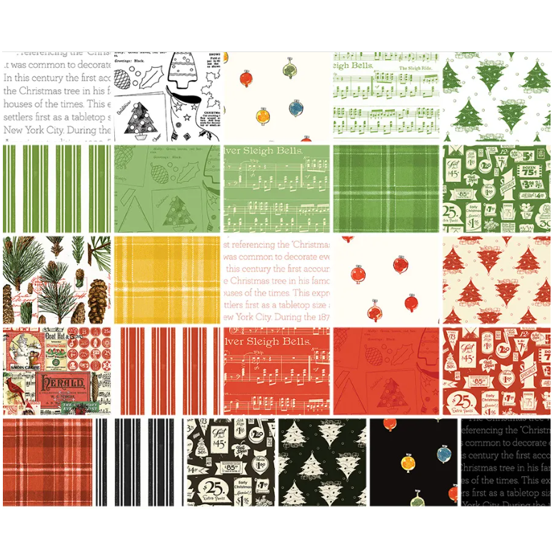 Charm Pack 5x5 Squares - Riley Blake Classic Christmas 5-inch Stacker - 40 5" Squares