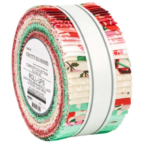 Robert Kaufman Cheery Blossoms (Wishwell) By Vanessa Millrose and Linda Fitch Roll-up - 40 Strip Roll (RU-1011-40)
