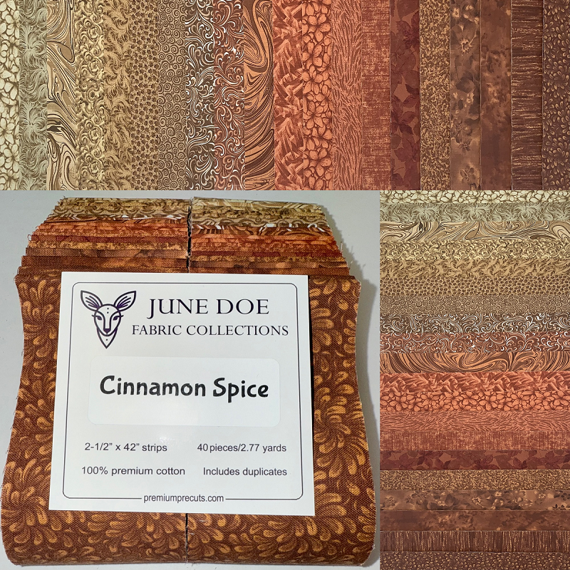 June Doe Fabric Collections - Cinnamon Spice - 40-Strip Pack
