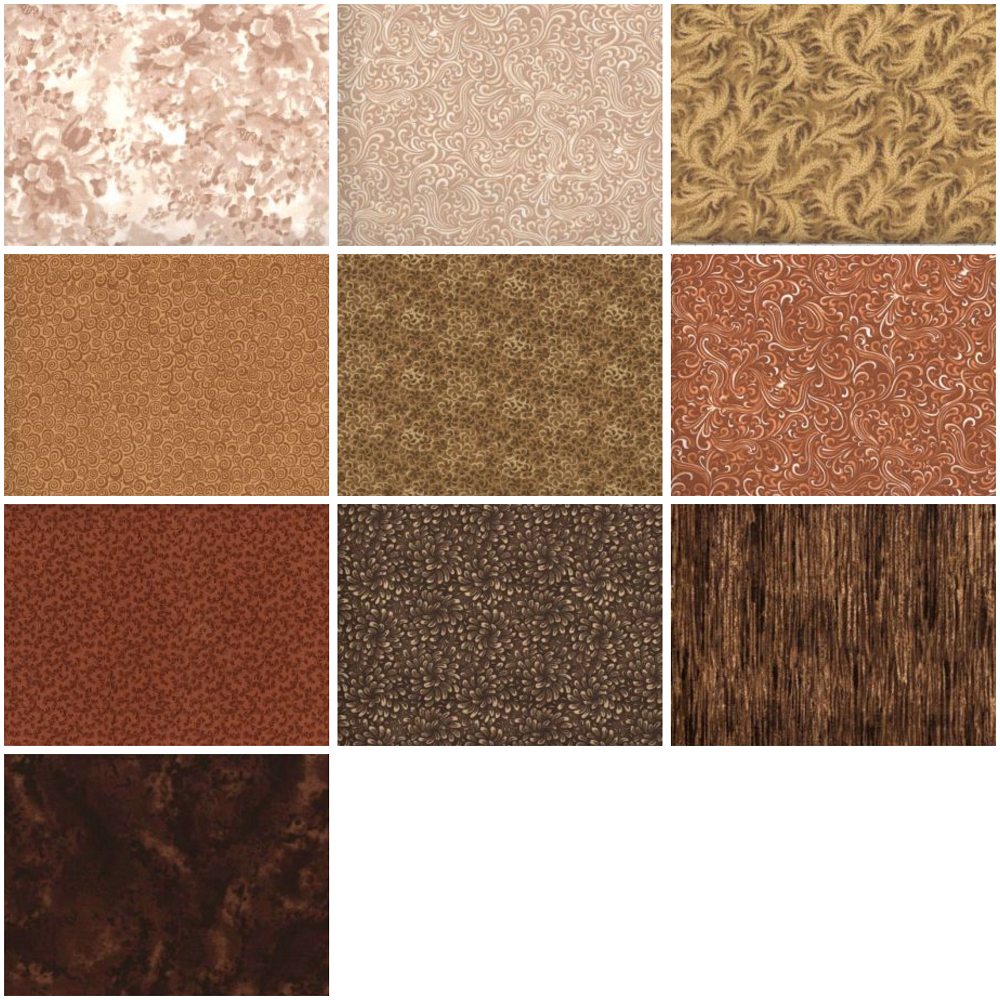 Cinnamon Spice Half-Yard Bundle - 10 Fabrics, 5 Total Yards