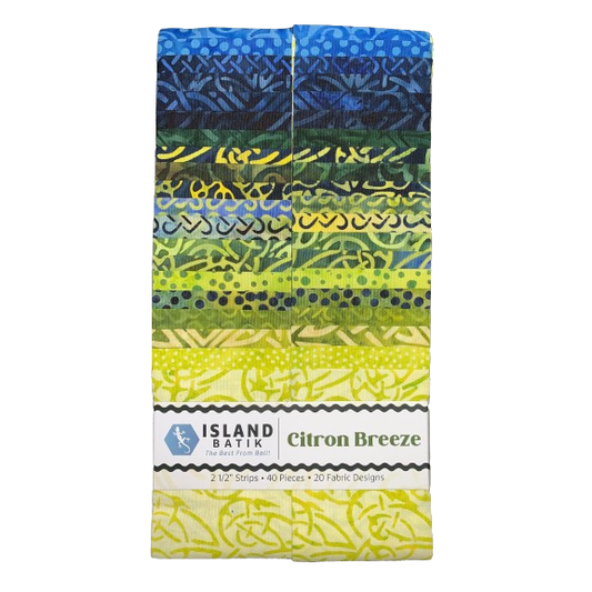 Island Batik - Citron Breeze - 20 Fabrics, 40 Total Strips