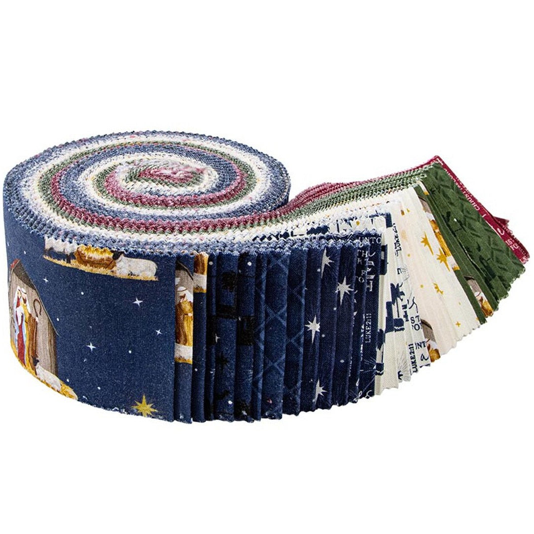 Riley Blake Come Let Us Adore Him - 40 Strip Rolie Polie