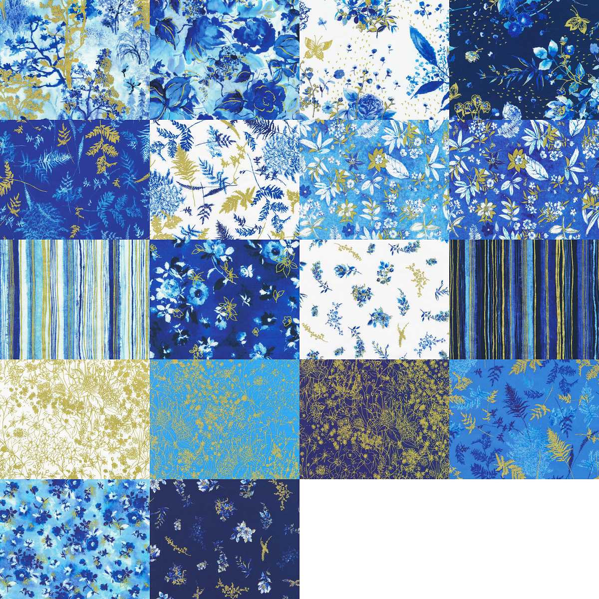 Robert Kaufman Cobalt Bliss Roll-up - 40 Strip Roll